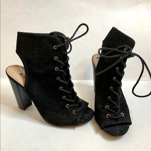 Black Booties/Lace Up Booties